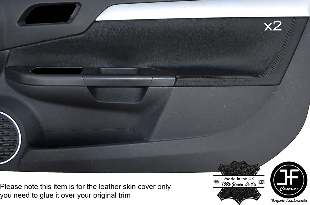 BLACK STICH 2X FRONT DOOR CARD TRIM COVERS FITS VAUXHALL OPEL TIGRA B 2004-2009
