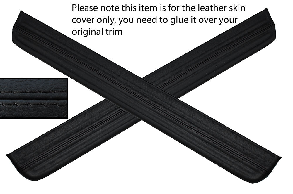BLACK STITCH 2X FRONT DOOR SILL TRIM SKIN COVERS FITS HONDA ACCORD MK7 03-07