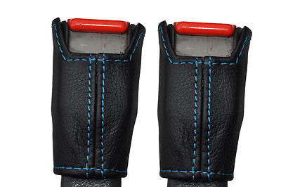 BLUE STITCH FITS TOYOTA SUPRA MK3 86-93 2X FRONT SEAT BELT STALK LEATHER COVERS