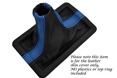 BLUE & BLACK FITS FORD MUSTANG 2005-2009 REAL LEATHER SHIFT BOOT ONLY TWO TONE