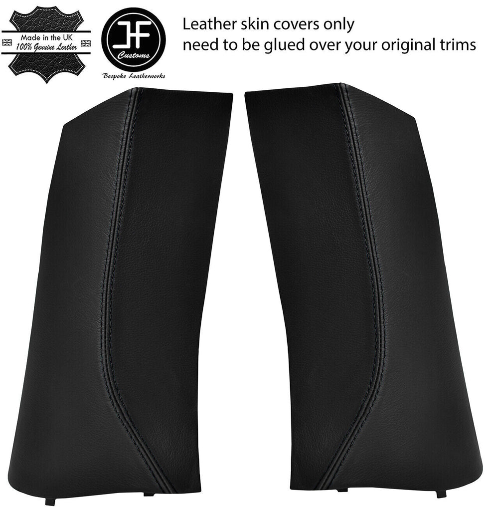 BLACK STITCH 2X REAR C PILLAR LEATHER COVERS FOR TOYOTA GT86 SUBARU BRZ 12-19