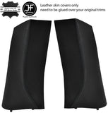 BLACK STITCH 2X REAR C PILLAR LEATHER COVERS FOR TOYOTA GT86 SUBARU BRZ 12-19