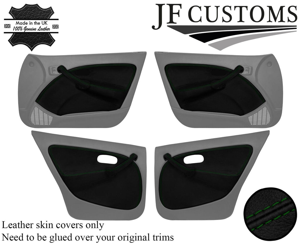 D GREEN STITCH LEATHER 4X DOOR CARD + HANDLE COVERS FOR ROVER 45 MG ZS 99-05 JF1