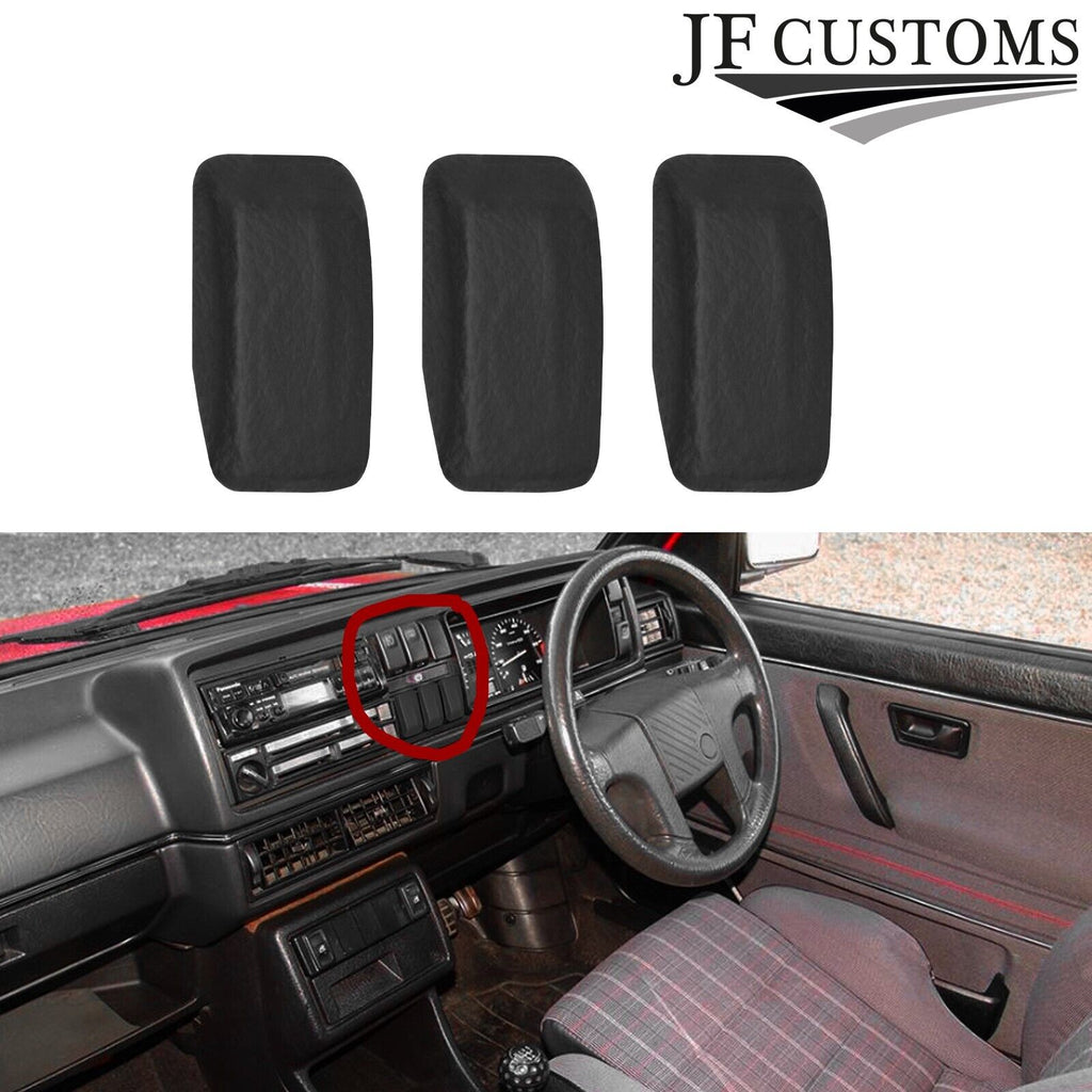 FOR VW GOLF MK2 JETTA 83-92 3X BLACK LEATHER DASHBOARD BLANK TRIMS + FRAMES