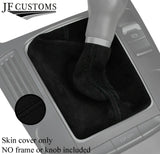 BLACK STITCHING REAL SUEDE MANUAL GEAR GAITER FOR AUDI A4 B8 2008-2015