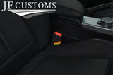 BLACK STITCH GERMAN STRIPE 2X SEAT BELT LONG COVER FITS VW ARTEON 2017-2021