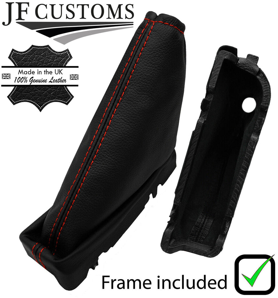 RED STITCH LEATHER HANDBRAKE GAITER + PLASTIC FRAME FITS MAZDA TRIBUTE 05-07