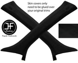 BLACK STITCH 2X  A POST PILLAR  LUXE SUEDE COVERS FITS AUDI Q5 2008-2015