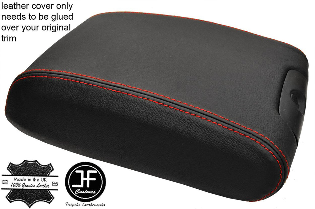 RED STITCHING ARMREST LID REAL LEATHER COVER FITS JEEP WRANGLER 2011-2017