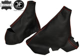 RED STITCH LEATHER AUTOMATIC GEAR & HANDBRAKE GAITER FITS CORVETTE C5 97-04