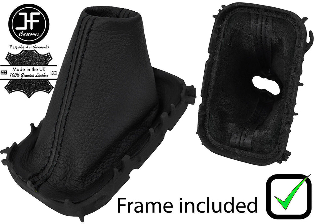BLACK STITCH LEATHER AUTOMATIC GAITER+PLASTIC FRAME FITS FORD GRAND C-MAX 15-18