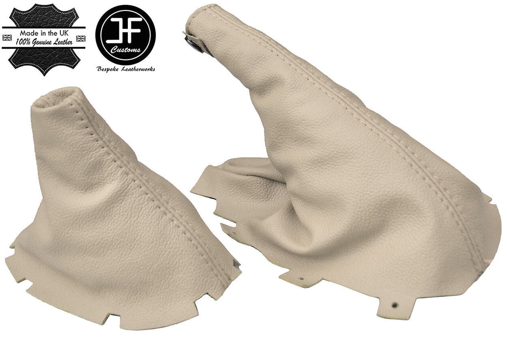 BEIGE TOP GRAIN REAL LEATHER GEAR & HANDBRAKE GAITER FOR JAGUAR S-TYPE 1999-08
