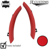 RED LEATHER STEERING SIDE TRIMS 2X FOR BMW E90 E91 E92 E93 SPORT 05-13