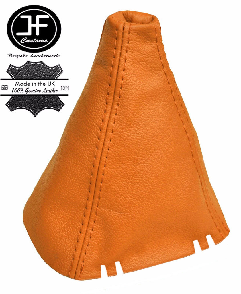 ORANGE REAL LEATHER GEAR GAITER FITS SEAT LEON MK2 TOLEDO MK3 ALTEA XL 05-14
