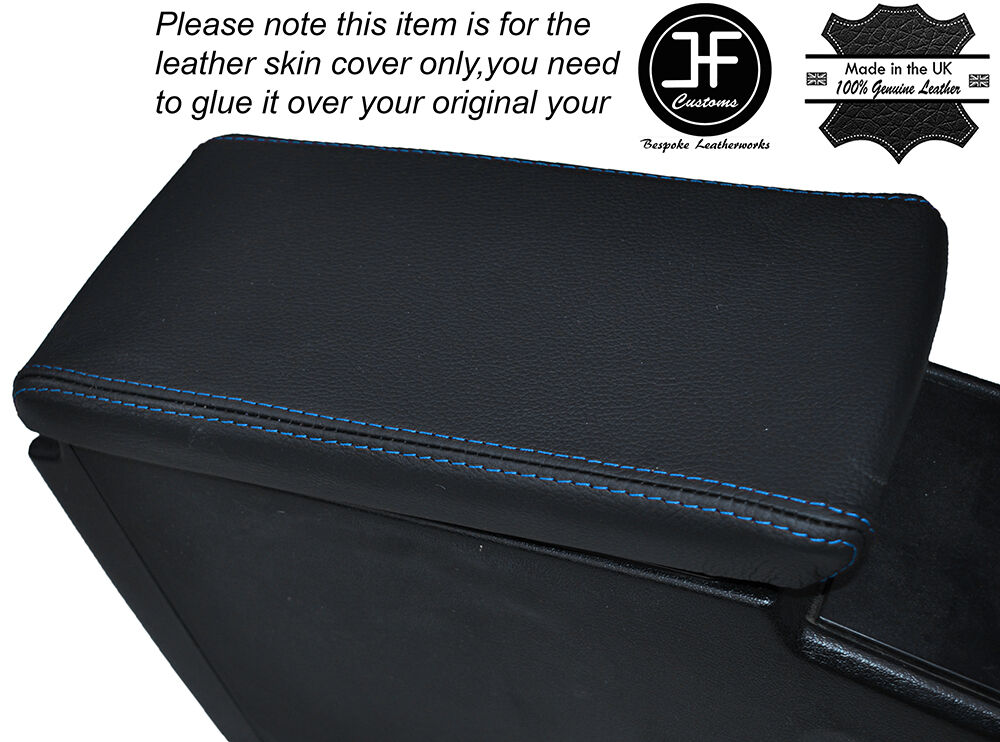BLUE STITCH ARMREST LID LEATHER SKIN COVER FITS MITSUBISHI STARION 1982-1990