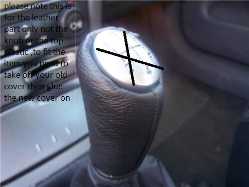 FITS RENAULT LAGUNA BLACK GENUINE LEATHER KNOB COVER CUSTOM NEW MADE IN UK