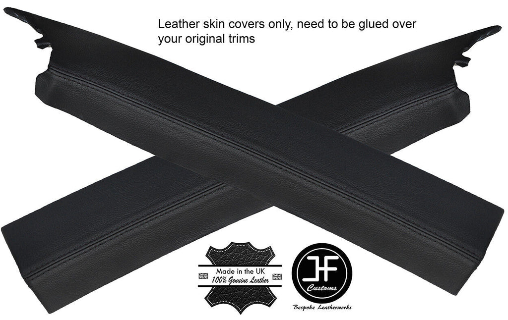 BLACK STITCHING 2X A PILLAR REAL LEATHER COVERS FITS PEUGEOT RCZ 2010-2016