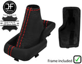 RED  STITCH LEATHER AUTOMATIC GEAR GAITER+FRAME FOR HYUNDAI IONIQ 2016-2020