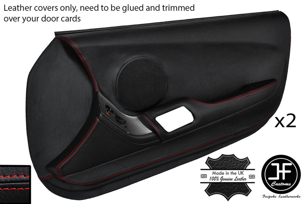 RED STITCH 2X FULL DOOR CARD LEATHER COVER FOR TOYOTA SUPRA MK4 93-02 STYLE 2