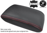 RED STITCH CARBON FIBER VINYL ARMREST COVER FOR SUBARU IMPREZA WRX STI 15-18
