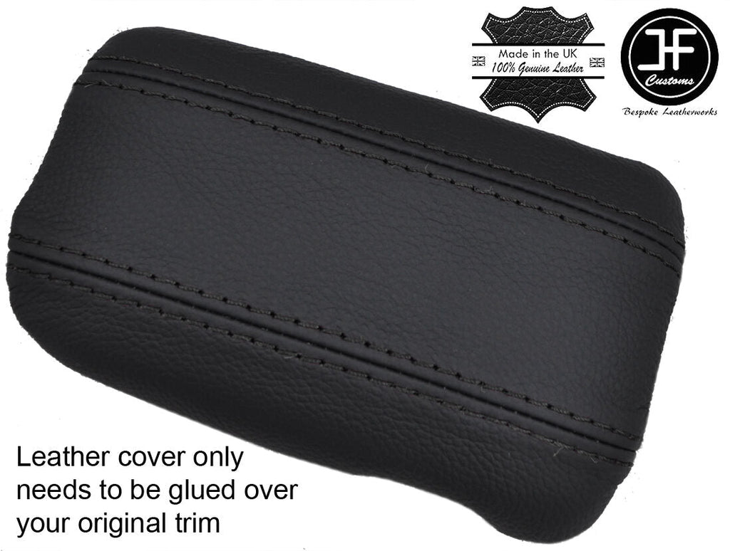 BLACK STITCHING REAL LEATHER ARMREST LID COVER FITS MAZDA RX7 RX-7 1992-2001