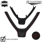 RED STITCH STEERING WHEEL LOWER TRIM COVER+FRAME FOR PORSCHE 911 997 987