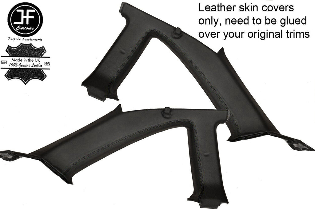 BLACK STITCH 2X B C PILLAR TRIM LEATHER COVERS FITS S14 200SX SILVIA 1993-1999
