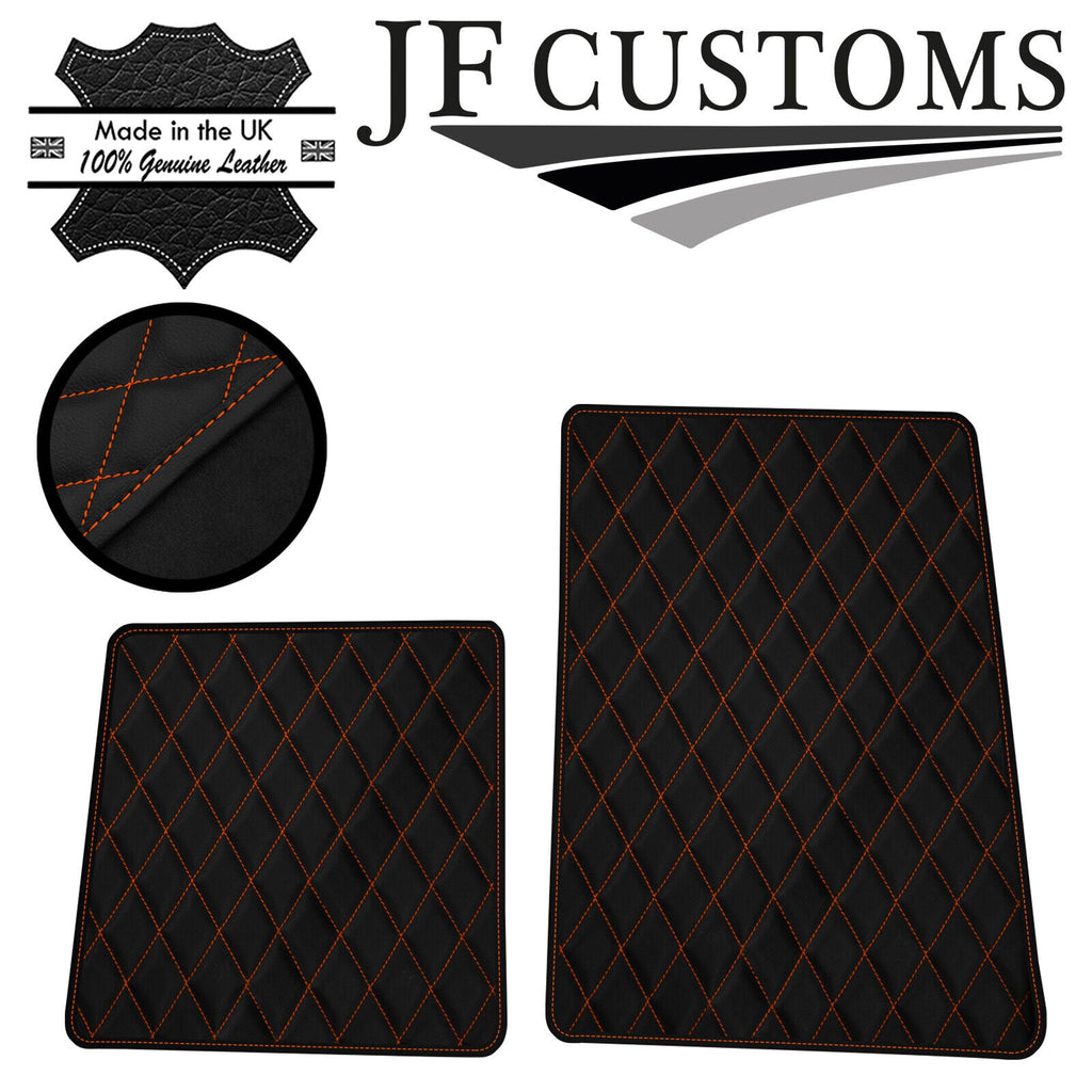 ORANGE DIAMOND STITCH VINYL 2X TAILORED FLOOR MAT CARPETS FOR LOTUS ELISE S1
