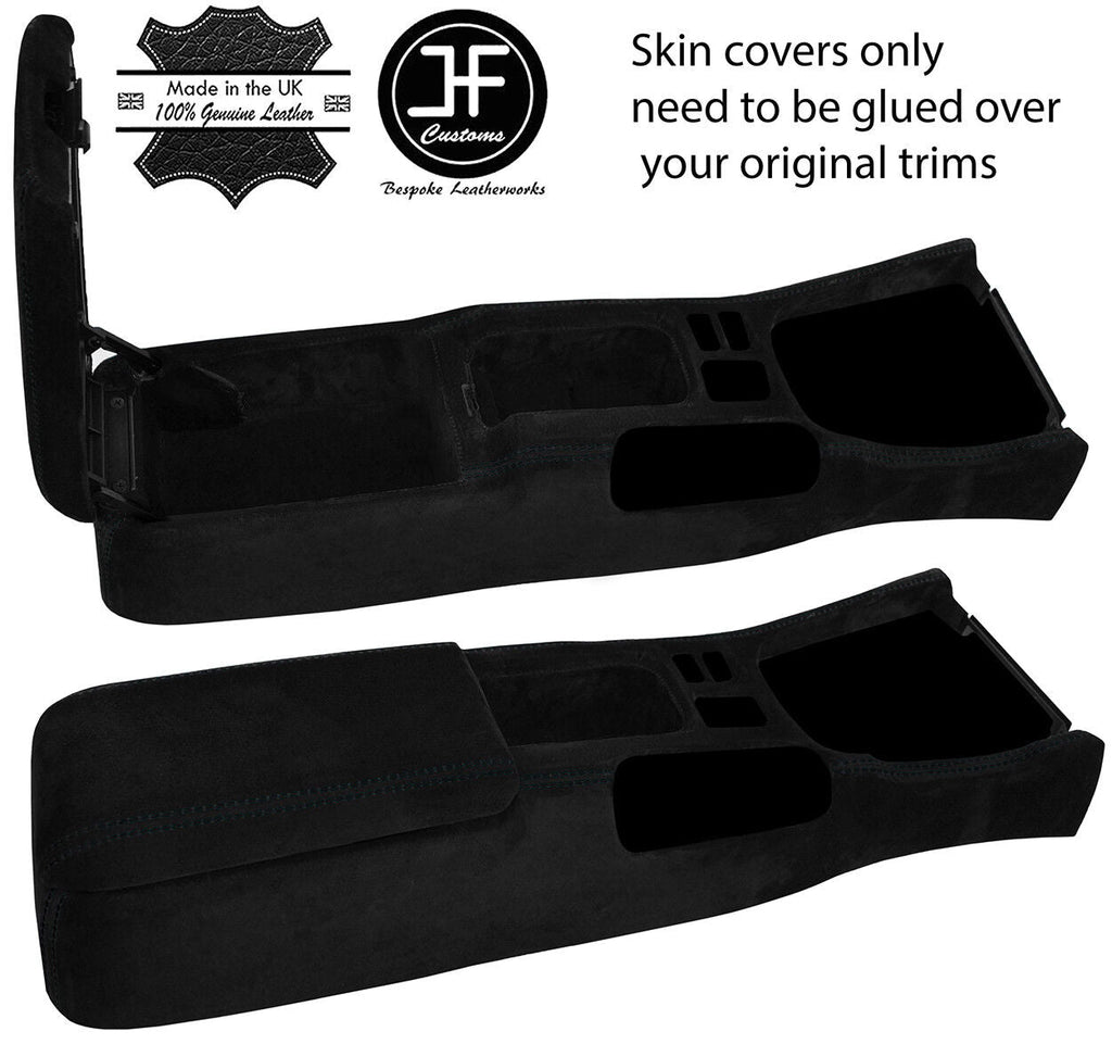 BLACK STITCH CENTRE CONSOLE & ARMREST SUEDE COVERS FITS NISSAN S14 SILVA 94-98
