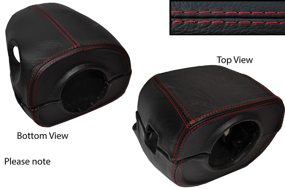 RED STITCH STEERING SHROUD LEATHER SKIN COVER FITS MAZDA RX7 FD3S 1992-2002