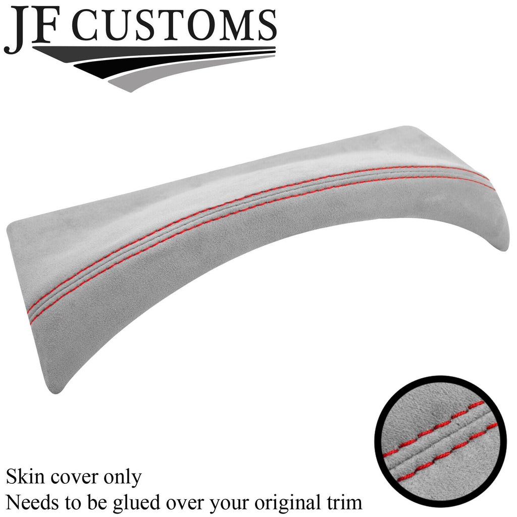 RED STITCH SPEEDO HOOD LIGHT GREY SUEDE COVER FOR DEFENDER 07-16 CUSTOM NEW