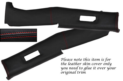 RED STITCH FITS TRIUMPH STAG MK1 MK2 2X B POST PILLAR LEATHER SKIN COVERS ONLY