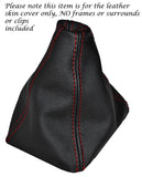 RED STITCHING LEATHER SKIN GEAR GAITER FITS FIAT CROMA 2005-2007 CUSTOM NEW