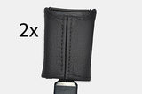 black stitch FITS PEUGEOT 106 1991-2004  FRONT SEAT BELT STALK LEATHER COVERS