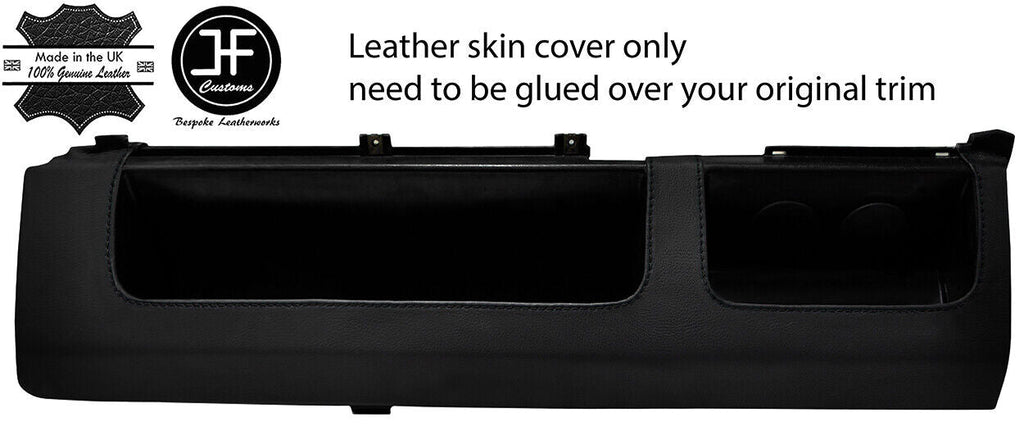 BLACK STITCH PASSENGER UNDER DASH TRAY LEATHER COVER FOR VW GOLF MK1 SERIES 2