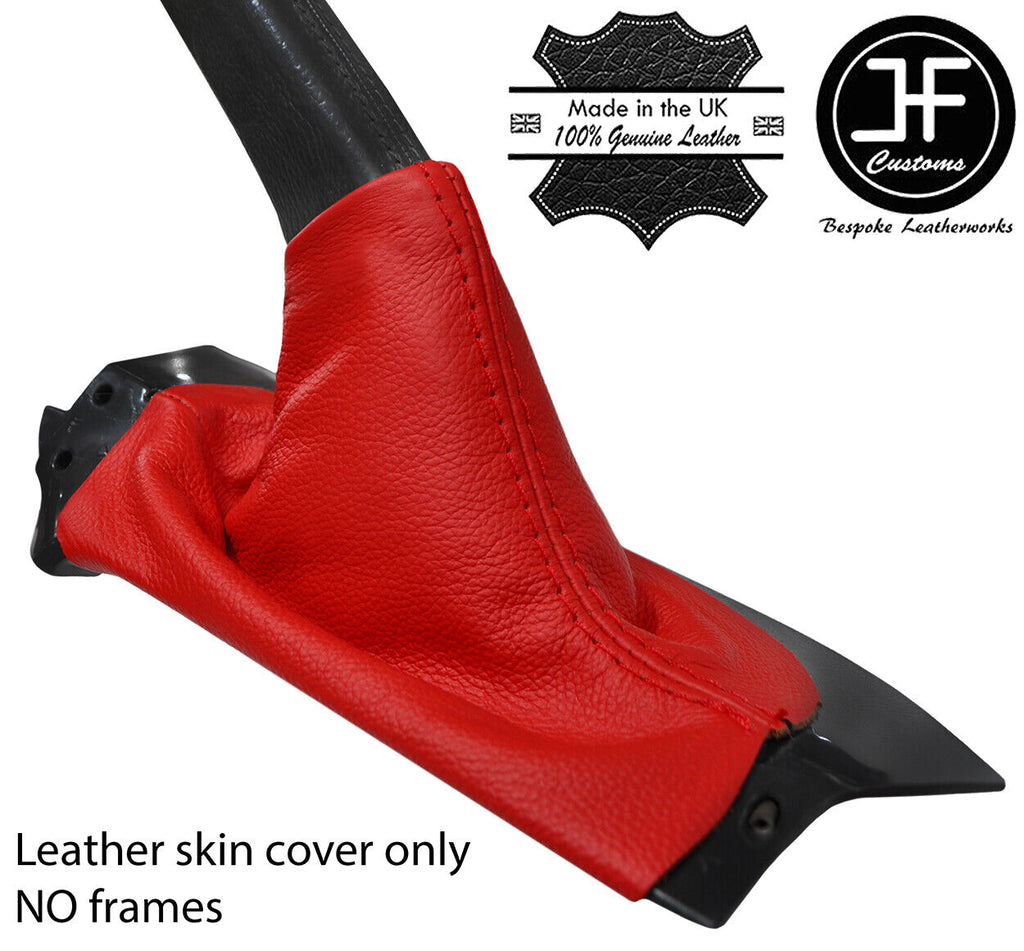 RED REAL TOP GRAIN LEATHER HANDBRAKE GAITER FITS VOLVO S60 2001-2007 CUSTOM NEW