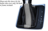 BLACK & GREY DSG AUTO AUTOMATIC LEATHER GAITER FITS VW GOLF MK7 VII JETTA 2013+