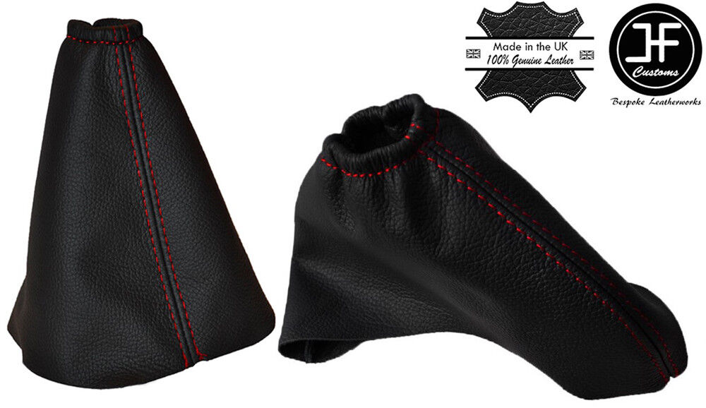 RED STITCH LEATHER 6 SPEED GEAR+HANDBRAKE GAITER SET FOR PEUGEOT 508 10-2015