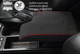 RED STITCHING REAL SUEDE ARMREST COVER FITS BMW 3 SERIES E46 1999-2005