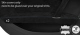BLACK STITCH 2X FRONT DOOR ARMREST REAL SUEDE COVERS FITS AUDI TT MK2 2006-2014