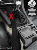 BLACK STITCH REAL LEATHER GEAR HANDBRAKE GAITER FOR MITSUBISHI GTO 3000GT 90-01