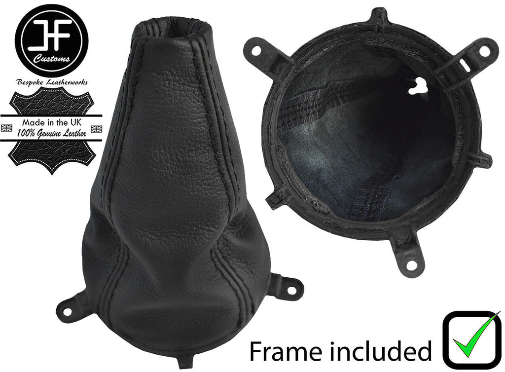 BLACK STITCH LEATHER GEAR GAITER+PLASTIC FRAME FOR HONDA CIVIC TYPE R EP3 01-05