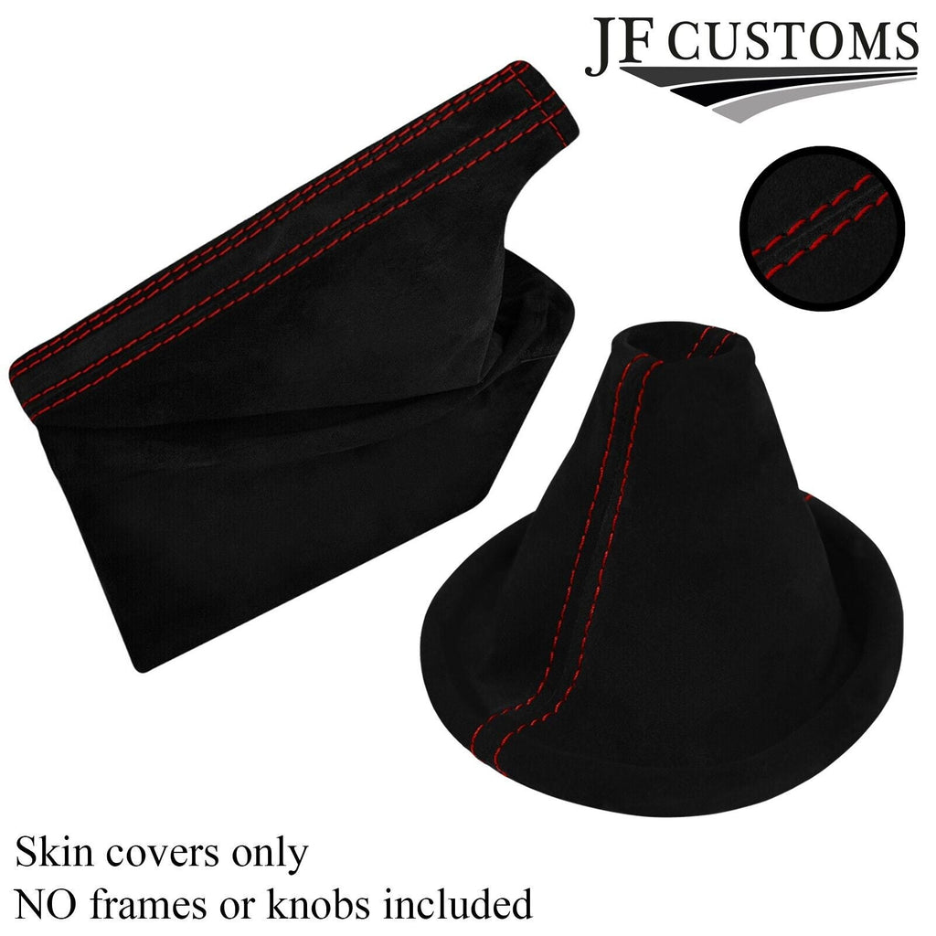 D RED STITCH SUEDE GEAR+HANDBRAKE COVERS FOR SUBARU IMPREZA WRX STI 15-18