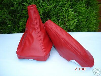 FITS TOYOTA MR2 RED REAL LEATHER GEAR&HANDBRAKE GAITER 89-00 CUSTOM NEW