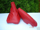 FITS TOYOTA MR2 RED REAL LEATHER GEAR&HANDBRAKE GAITER 89-00 CUSTOM NEW