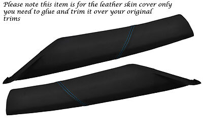 BLUE STITCH FITS MAZDA RX8 03-12 2X WINDSCREEN PILLAR LEATHER SKIN COVERS ONLY