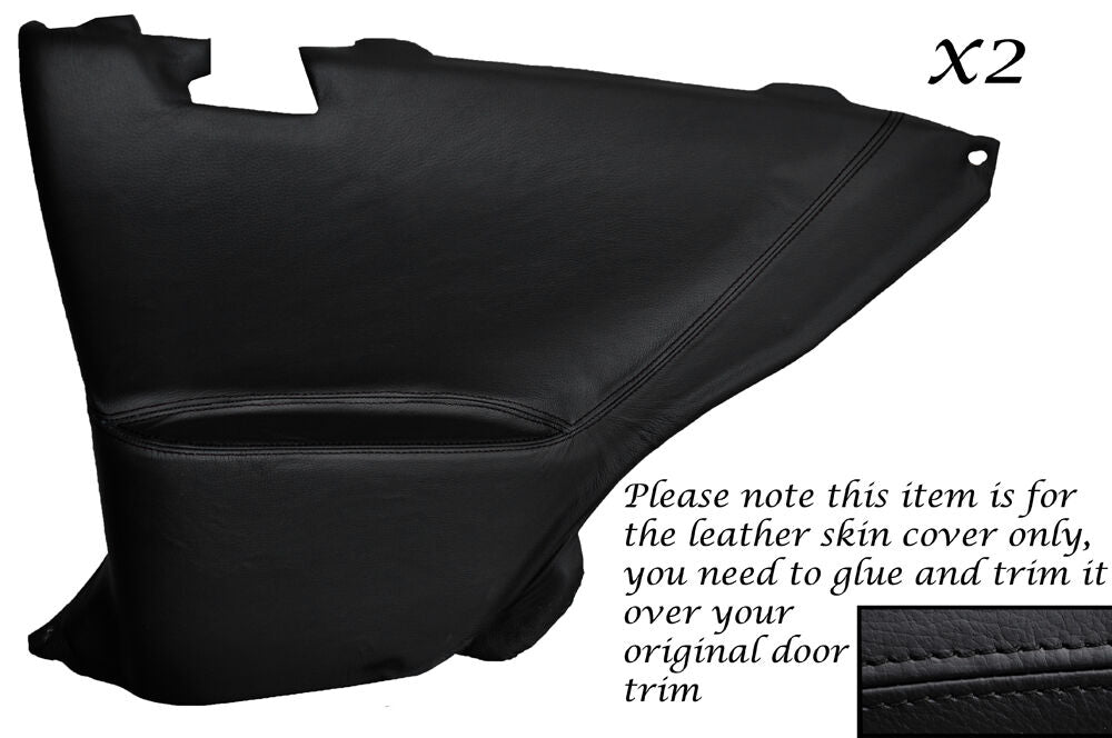 BLACK STITCH 2X REAR DOOR CARDS LEATHER COVERS FITS TOYOTA LEXUS SOARER 90-00