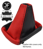 BLACK & RED TOP GRAIN REAL LEATHER MANUAL GEAR GAITER FOR AUDI A4 B5 95-2000