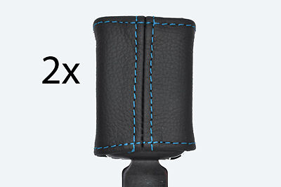 blue stitch FITS PEUGEOT 206 1998-2010  FRONT SEAT BELT STALK LEATHER COVERS