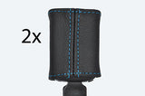 blue stitch FITS PEUGEOT 206 1998-2010  FRONT SEAT BELT STALK LEATHER COVERS